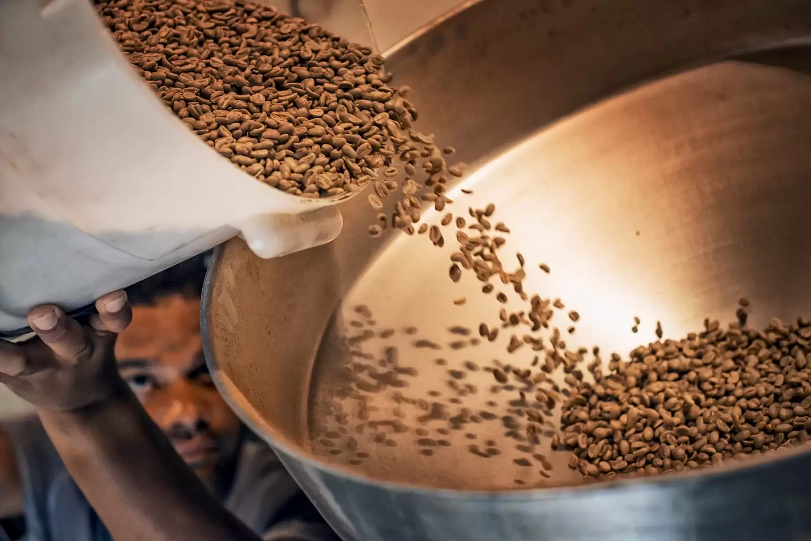 processo de mistura de grãos